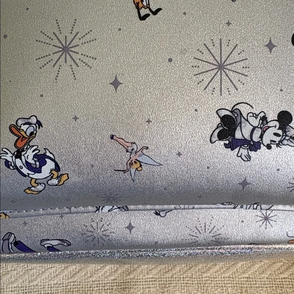 Disney Loungefly 100th Mickey Anniversary Silver Backpack with Character Design